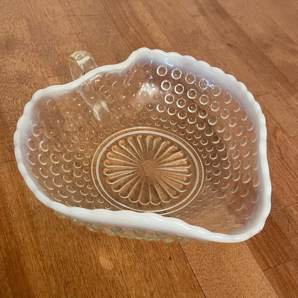 Fenton Moonstone Opalescent Hobnail Heart Shaped Dish